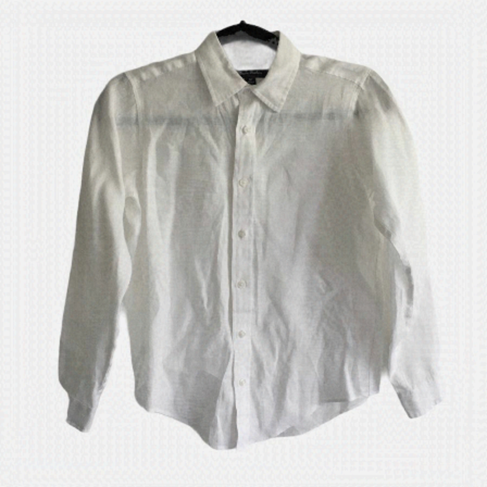 Brooks BROTHERS Linen Button Front Long Sleeve Shirt Blouse White XS